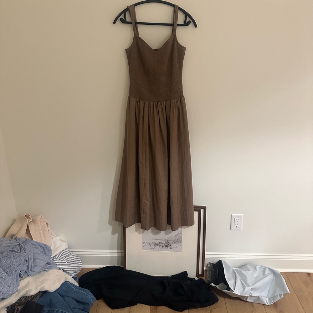 Reformation Brown Midi Dress